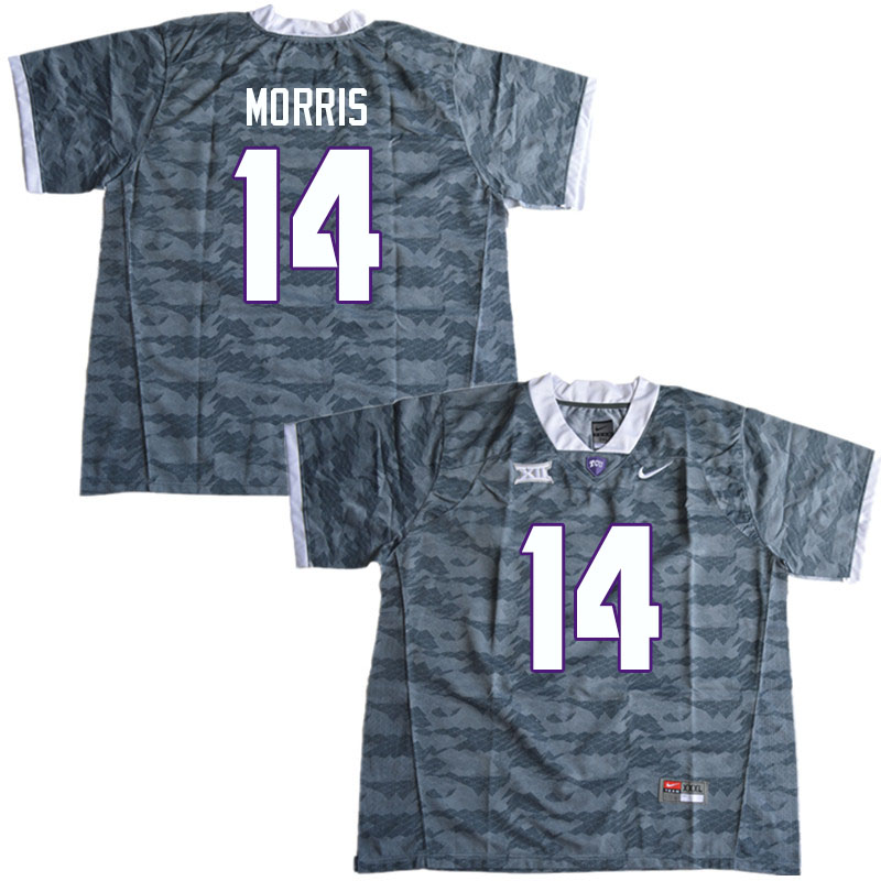 Men #14 Chandler Morris TCU Horned Frogs College Football Jerseys Sale-Gray - Click Image to Close